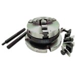 3 Jaws Chuck (65 MM) on Backplate for 3" & 4″ Rotary Tables