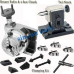 Rotary Table 4" (100 mm)  with Tailstock, Clamping Kit & Chuck