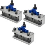 ED20100 Turning & Facing Tool Holder Set of 3 for Multifix E / E40 Quick Change Tool Post | 20mm Tool Capacity | Precision Ground Steel Holders | Fits OPTIMUM, KNUTH & TOPTECH Lathes